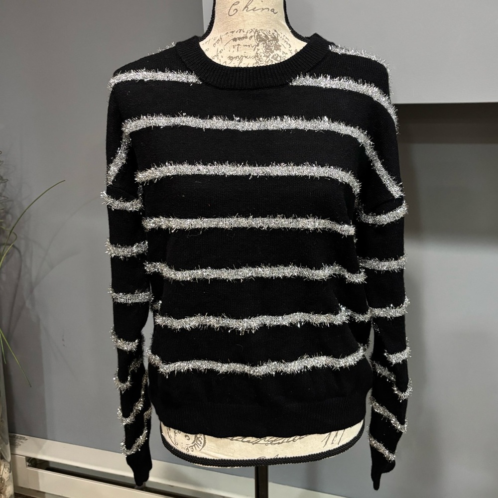Belle by Belldini Black and Silver Sweater